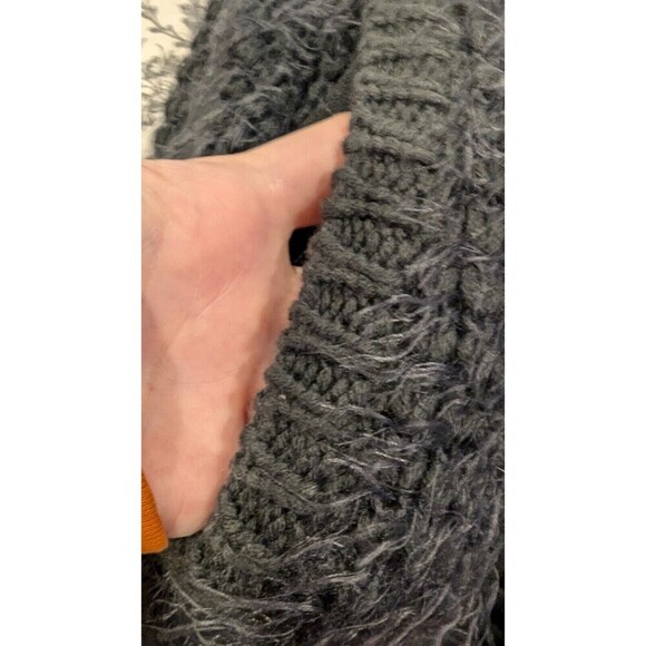 Volcom Grey Hooded Long Line Cardigan SZ 8/10 Fuzzy Comfy Fall Winter Relaxed - Picture 3 of 6